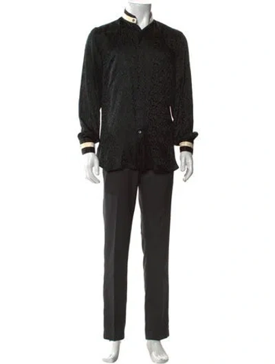 Pre-owned Stefano Ricci Silk Printed Dress Shirt In Black