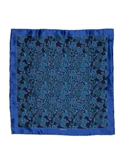 Pre-owned Stefano Ricci Silk Printed Scarf In Blue