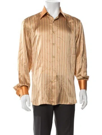 Pre-owned Stefano Ricci Silk Striped Dress Shirt In Multi