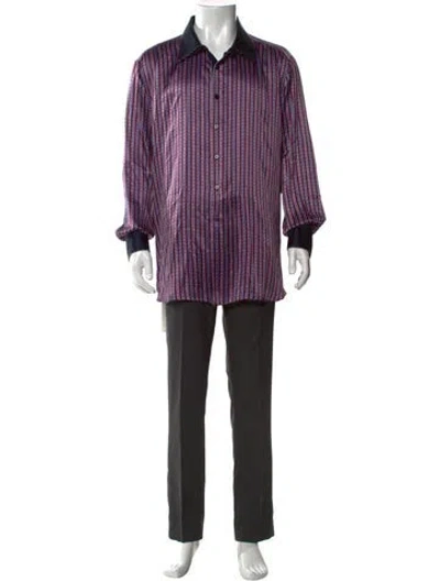 Pre-owned Stefano Ricci Silk Striped Dress Shirt In Multi