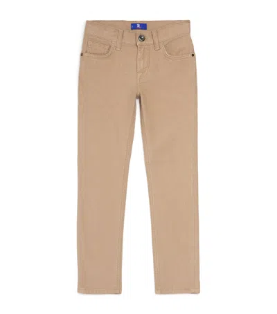 Stefano Ricci Kids' Straight Jeans In Beige
