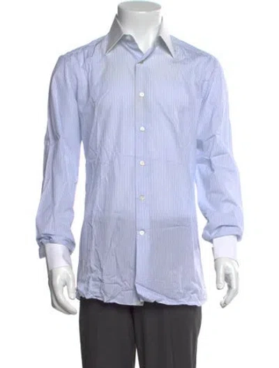 Pre-owned Stefano Ricci Striped Long Sleeve Dress Shirt In Blue