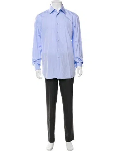 Pre-owned Stefano Ricci Striped Long Sleeve Dress Shirt In Blue