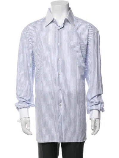 Pre-owned Stefano Ricci Striped Long Sleeve Dress Shirt In Blue