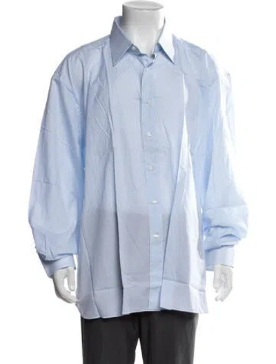 Pre-owned Stefano Ricci Striped Long Sleeve Dress Shirt In Blue
