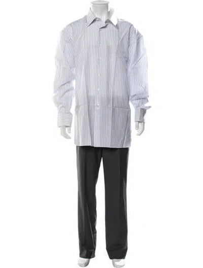 Pre-owned Stefano Ricci Striped Long Sleeve Dress Shirt In Blue