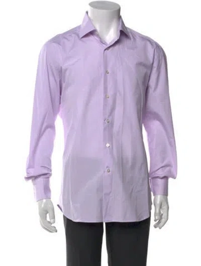 Pre-owned Stefano Ricci Striped Long Sleeve Dress Shirt In Purple