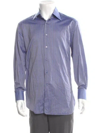 Pre-owned Stefano Ricci Striped Long Sleeve Dress Shirt In Purple