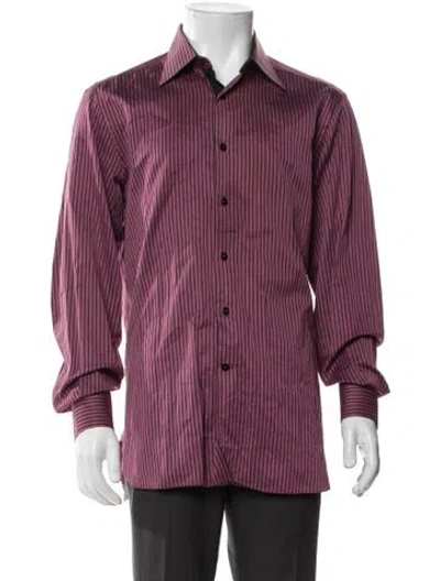 Pre-owned Stefano Ricci Striped Long Sleeve Dress Shirt In Purple