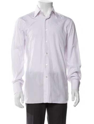 Pre-owned Stefano Ricci Striped Long Sleeve Dress Shirt In Purple