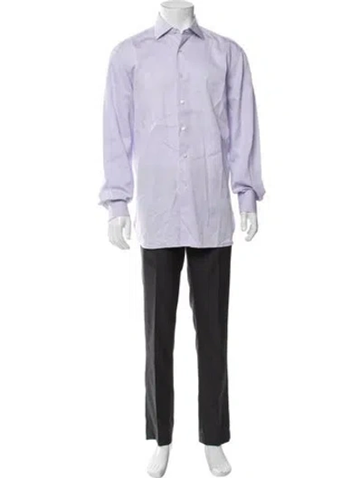 Pre-owned Stefano Ricci Striped Long Sleeve Dress Shirt In Purple