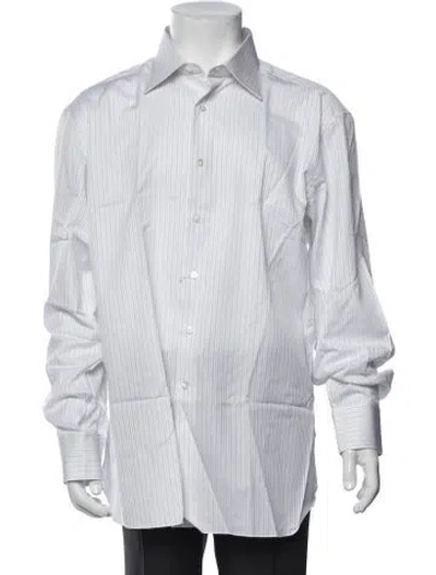 Pre-owned Stefano Ricci Striped Long Sleeve Dress Shirt In White
