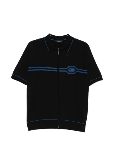 Stefano Ricci Stripe-detailed Zip-fastening Cardigan In Black
