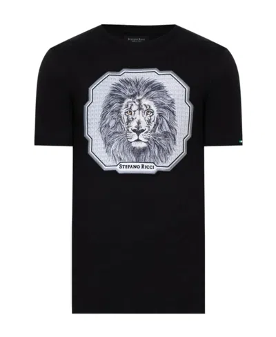 Stefano Ricci T-shirt With Round Neck And Short Sleeves In Black