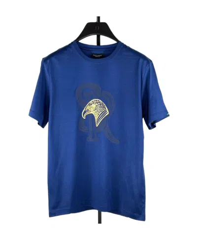 Stefano Ricci T-shirt With Round Neck And Short Sleeves In Blue