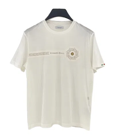 Stefano Ricci T-shirt With Round Neck And Short Sleeves In White