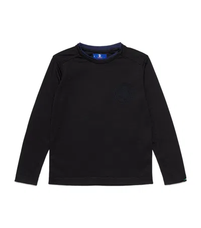Stefano Ricci Kids' Virgin Wool Logo T-shirt In Black