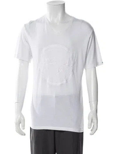 Pre-owned Stefano Ricci V-neck Short Sleeve T-shirt In White