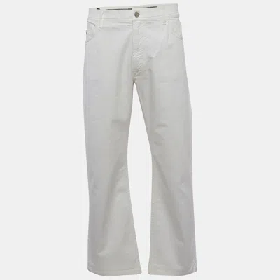 Pre-owned Stefano Ricci White Denim Straight Fit Jeans L/waist 37"