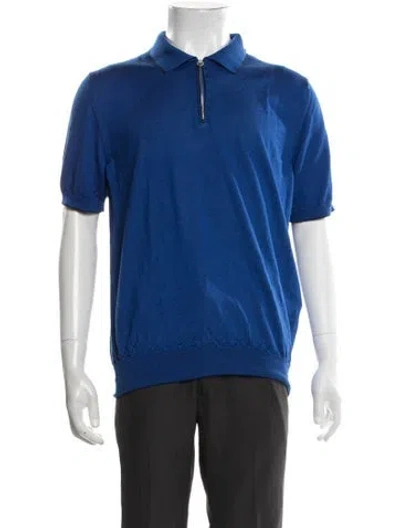 Pre-owned Stefano Ricci Wool Collar Polo Shirt In Blue