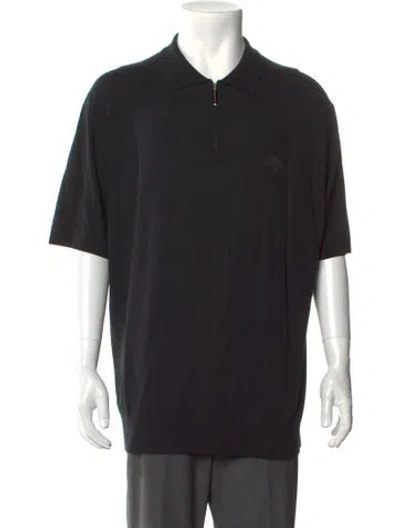 Pre-owned Stefano Ricci Wool Collar Polo Sweater In Black