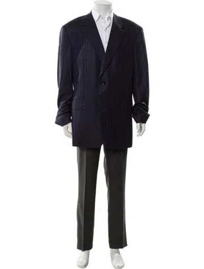 Pre-owned Stefano Ricci Wool Striped Blazer In Blue
