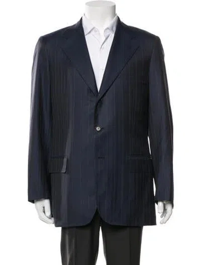Pre-owned Stefano Ricci Wool Striped Blazer In Blue