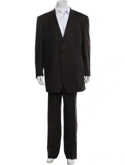 Pre-owned Stefano Ricci Wool Striped Two-piece Suit In Brown