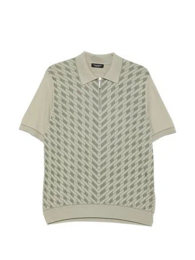 Stefano Ricci Zip-fastening Patterned Polo Shirt In Green