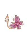 Stéfère 18k Rose Gold Butterfly Multi-stone Ring In Gold
