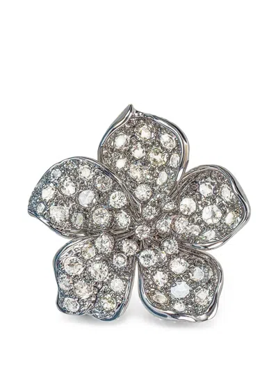 Stéfère Flower Diamond Ring In Metallic