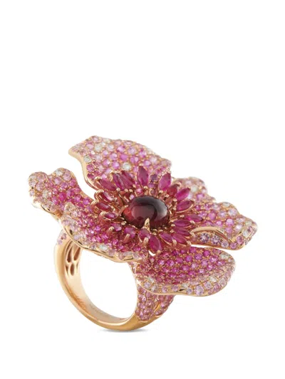 Pre-owned Stéfère Multi-stone Ring In Pink