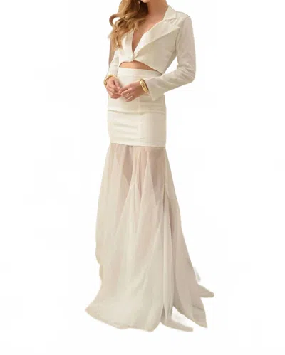 Steffany Milano Amalia Top And Skirt Set In White