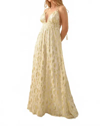 Steffany Milano Lili Maxi Dress In Gold In Brown