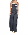 Steffany Milano Midnight Elegance Wide-leg Pants In Navy Blue In Blue