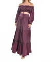 Steffany Milano Off-the-shoulder Beauty Set In Burgundy In Purple