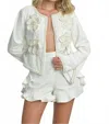 Steffany Milano Petal Jacket In Ivory In White