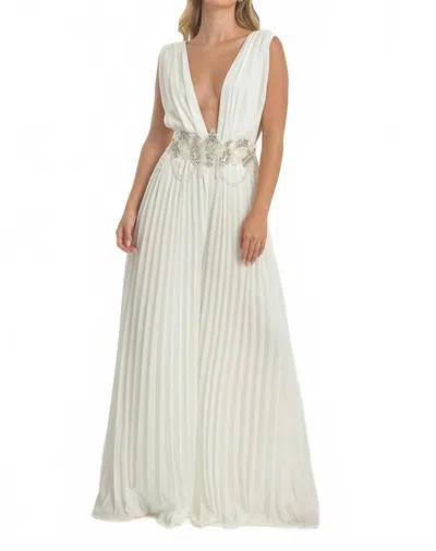 Steffany Milano Radiate Elegance Jumpsuit In White In Beige