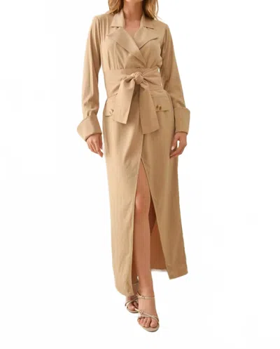 Steffany Milano Rafaela Trench Dress In Beige In Brown