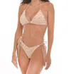 Steffany Milano Sequined Swimsuit With Chains And Embellishments In Beige In Neutral