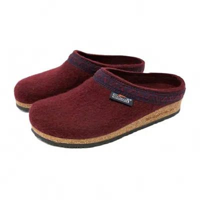 Stegmann Women's Cork Wool Clog In Merlot In Red