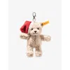 Steiff Christmas Ben Bear Soft Toy Keyring 12cm In Neutral