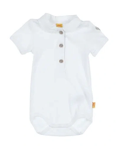 Steiff Newborn Girl Baby Bodysuit White Size 3 Cotton