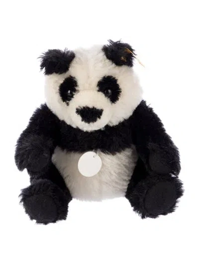 Pre-owned Steiff Seated Panda Plush In Black/white