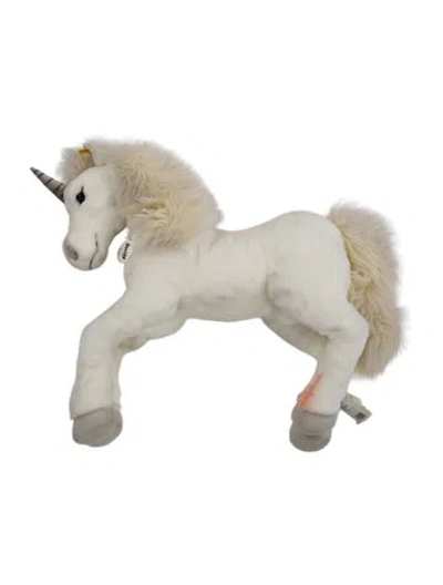 Pre-owned Steiff Unicorn Stuffed Animal In Neutral