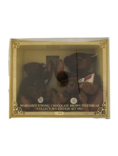 Pre-owned Steiff Vintage 4-piece 1983 Collector's Edition Margaret Strong Chocolate Brown Teddybear Set