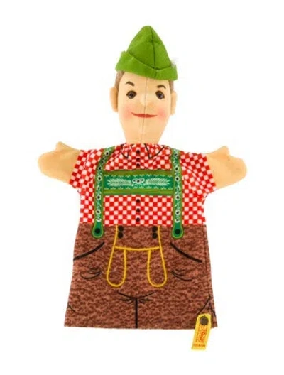 Pre-owned Steiff Vintage German Man Hand Puppet In Brown/neutrals