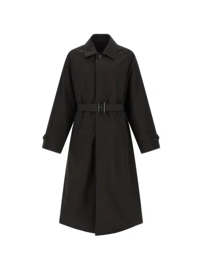 Stein Belted Multilayer Trench Coat In Black