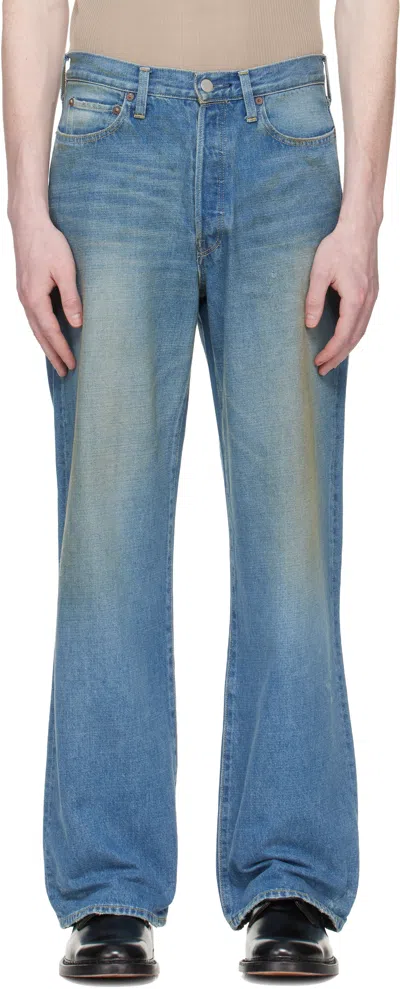 Stein Blue Loose Jeans In Purple