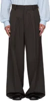 Stein Brown Extra Wide Trousers In Brown